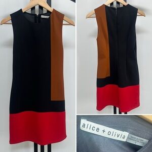 Alice + Olivia Wynell Colorblock Mini Dress size 4